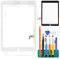 Touchscreen-Digitizer-Glas für iPad 9,7 2017 A1822 A1823, Ersatzteil, für iPad 5/Air 1. Touch-Display, Reparatur-Set, mit gehärtetem Glas + Werkzeug (kein LCD, ohne Home-Taste,weiß)