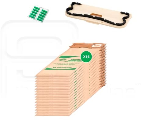 Piesseonline Kit Risparmio Compatibile Per Vorwerk Folletto Vk 120/121 16 Sacchetti 10 profumi 1 setola