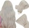 Easyouth Extensions Microrings Echthaar Eisblond Micro Loop Extensions Echthaar Remy Microring Haarverlangerung Farbe Weiß Braun 50 cm 50g #1000