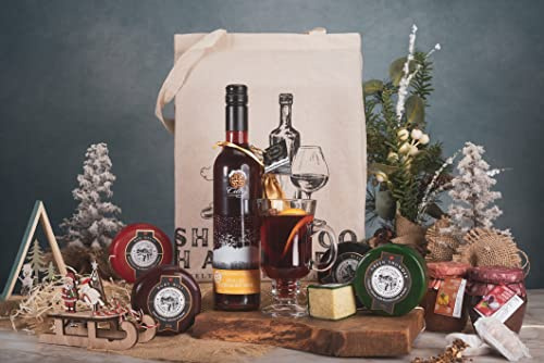 Shipp & Co Mulled Elderberry Wine & Cheese Christmas Hamper Box