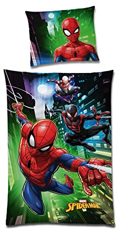Tex idea Spiderman Marvel Bettwäsche 200 x 135cm, 80 cm x 80 cm, 100 Prozent Baumwolle