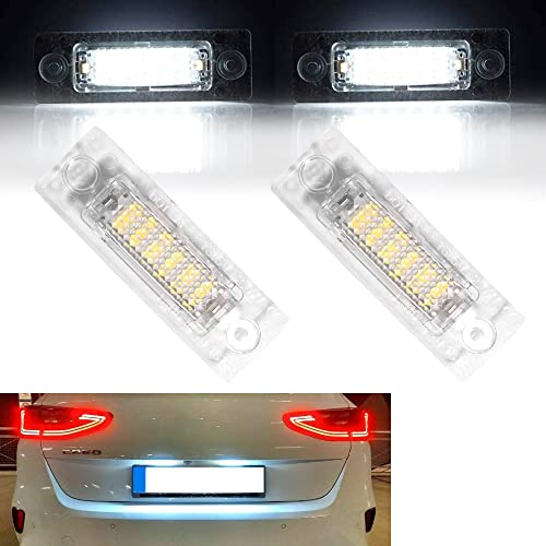 Beneges 2 Stücke Fehlerfrei Xenon Weiß Led Nummernschild Licht Kompatibel mit 2002-2008 Skoda Superb, 2000-2015 VW Caddy Golf Jetta Passat T5