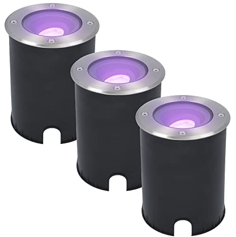 HOFTRONIC 3er Set LED Smart Home Bodeneinbaustrahler Außen befahrbar und IP67 wasserdicht - 30° kippbar und 360° schwenkbar - Bodenlampen für Einfahrt warmweiß Smart Home