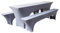 Tenger Home Elastische Hussen für Bierzeltgarnitur Biertischhussen Bierbank-Auflage & Tischdecke für 50cm 3 TLG-Set Breite Stretch Hussen für Festzeltgarnituren Bierbank (für 50 cm Tisch, Grau)