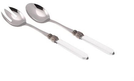 Rivadossi Sandro 4002I03 Salatbesteck-Set, 2-teilig - Venezia - 100% Made in Italy, Handwerkskunst und Design, Edelstahl 18/10, transparent