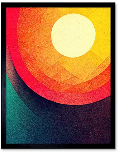 Doppelganger33 LTD The Relentless Sun Abstract Art Print Framed Poster Wall Decor 12x16 inch