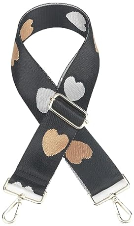 Verstellbarer Schultergurt Taschengurt für Taschen,75-135cm 5cm Breit Schulterriemen Umhängegurt mit Liebe Herz Muster Taschenriemen Mädchen DIY Zubehör Taschenhenkel Für Taschen Handtaschen,#12