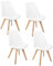 HJhomeheart Esszimmerstuhl 4er Set, Massivholzbeine, Abnehmbares Stuhlkissen, Küchenstuhl, Moderner Stuhl (Weiß-4)