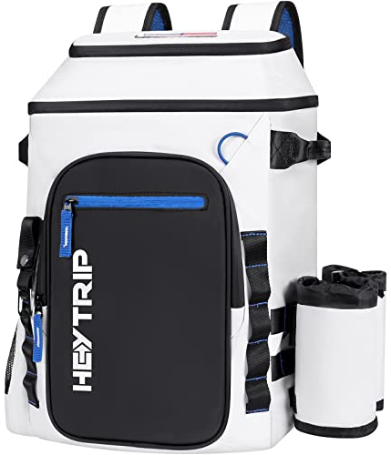 Heytrip Rucksackkühler 36/54 Dosen Isolierte wasserdichte Kühltasche für 20 Stunden Kältehaltung, Auslaufsicherer Kühler mit mehreren Fächern (Weiß - 36 Dosen mit 2 Beuteln)
