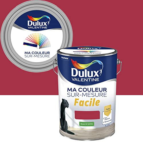 Ma Couleur Sur-mesure par Dulux Valentine – Peinture Intérieure Murs, Plafonds, Boiseries - Facile à appliquer - Satin Framboise 5 L