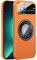 Dqtaoply Handyhülle für iPhone 12 Pro Max Hülle mit Magnetic, Dünn Slim Hard Matte Case mit Glas Linse Kameraschutz Logo View Schutzhülle für iPhone 12 Pro Max (Orange)