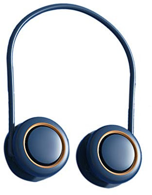 Booso Ventilador de Suspensión Cuchilla Recargable USB 2000MAh Ventilador Deportivo Portátil Auriculares Mini Enfriador de Aire Bleu