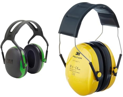 3M PELTOR X1A Kapselgehörschutz Kopfbügel - SNR 27 dB & Optime I Ohrenschützer H510A, leichter Gehörschutz mit weichen Kissen