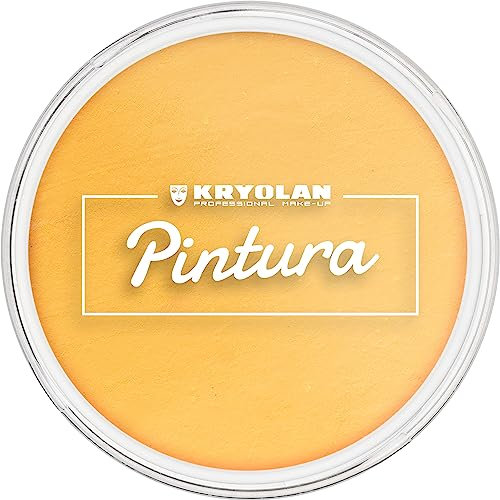 Kryolan Pintura Water Color Schminke 25ml, Farben: Yellow, Waschbar, Vegan, ohne Parfüm, ohne Parabene, Glutenfrei - ideal für Kinder, Party, Karneval, Fasching & Halloween (Yellow)
