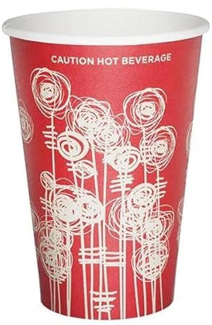 KV&C 1000 X 9oz Disposable Coffee | Tea | Water | Paper Vending Cups for Hot and Cold Drinks Bevereges | Disposable Tableware 73mm Rim (50 Cups)