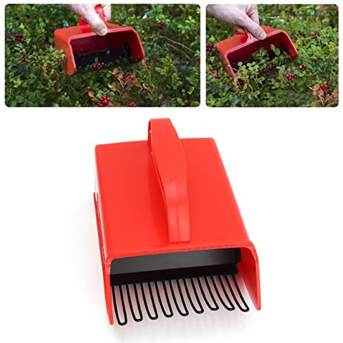 Tnfeeon Raccoglitore di Mirtilli Scoop Berry Picking Berry Rastrello Attrezzo da Giardino Manuale per Fattoria con Pettine Metallico Maniglia Ergonomica