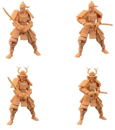 ZEDACAKAI (4 Stück 1/35 Figur Japan Samurai Dämon Samurai Harz Modell Miniatur Garage GK Kit müssen selbst gefärbt werden