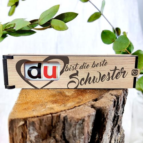 Schwester Geschenk - Schokoriegel Geschenkbox inkl. Duplo - Du bist die beste Schwester - Schwesterherz, Große Schwester Geschenk, Grosse Schwester Geschenk, Schwesterherz Geschenk