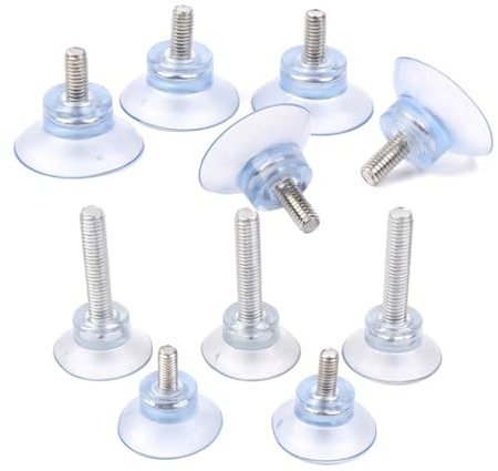 IOFIT 10Pcs M6/M8 Schraube Gummi Saugnapf Wand Haken Sucker Transparent Suckers Drehen Mutter Glas Tisch Tops Lagerung werkzeug Haken (Color : Transparent, Size : M6 x 13mm)