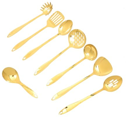 VINTORKY 1 Juego Juego De Cocina Colador De Acero Inoxidable Pala Wok Kit De Espátula De Cocina Traje Dorado Palas Para Panqueques Utensilios De Cocina Revestimiento De Titanio