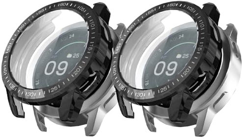 Niboow Funda [2-Piezas] para Xiaomi Watch S3, Anti-Choque Funda, con Protector de Pantalla, TPU antirrayas Protectora para Xiaomi Watch S3 - Negro + Negro