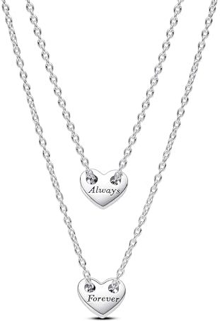 PANDORA Moments Für immer & Ewig Teilbare Herz Collier-Halsketten aus Sterling Silber, Größe 45cm, 393207C00-45