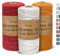 OurTop Premium Makramee Garn 3er Set, 3mm x 100m Macrame Cord Makramee Schnur Makramee Kordel, Garn für DIY Handwerk, Weben Dekoration, Hängepflanze Pflanze Aufhänger(Natur, Gelb, Rot)