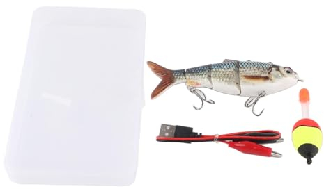 Roboter-Schwimmköder ABS und Edelstahl und elektronische Komponenten Multigelenk-Elektrofischköder mit Aufbewahrungsbox Wiederaufladbarer Schwimmköder zum Fischen