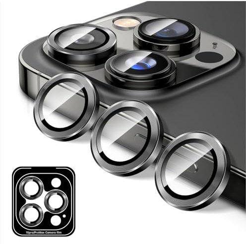 Kucheed Protecteur D'objectif D'appareil Photo pour iPhone 11 Pro/iPhone 11 Pro Max, Protecteur D'écran de Couverture de Caméra en Verre Trempé, Anneaux Individuels en Métal à Alignement Automatique