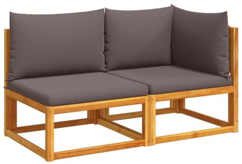 vidaXL Gartensofa mit Kissen 2-Sitzer Holz Akazie & Seil
