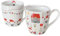 2 Stk JUMBO Kaffeetassen WICHTEL 480ml PORZELLAN weiss rot Tassen Kaffeebecher Herbst Zwerge Girlande Becher Jumbobecher b8053 Teetassen Jumbopott