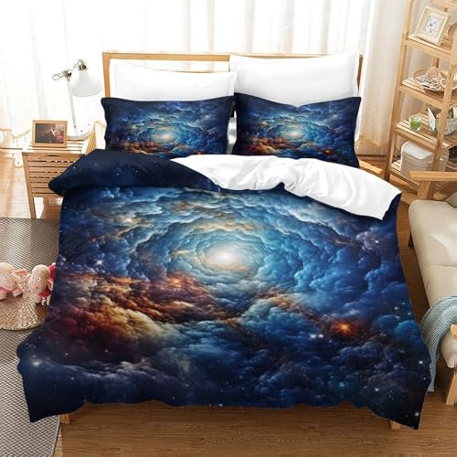 GZCVBDYUY Nebel Bettbezug Set Bettwäsche-Sets Kinderbettwäsche Reißverschluss Mit Kissenbezug Betten Set Für Jugendliche Kinder Schlafzimmer Single(140x200cm)