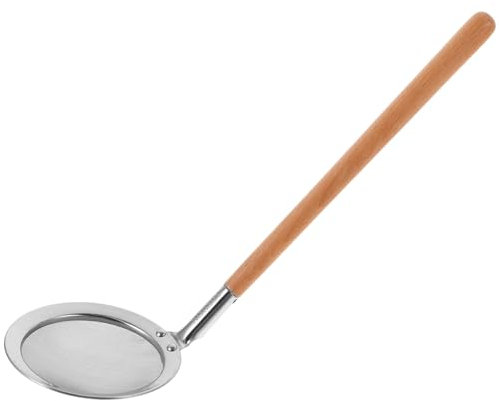 MAGICLULU Cooking Mesh Colander Spoon Wooden Handle Oil Filter Spoon for French Fries French Toast Poached Eggs