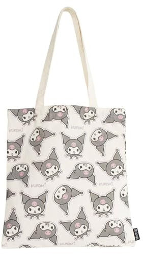 CERDÁ LIFE'S LITTLE MOMENTS Bolsa Shopping Hello Kitty Kuromi, Unisex Adulto, Blanco y Negro