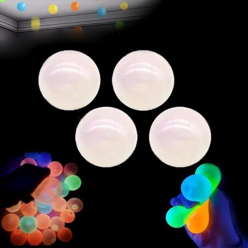 Glorbes-Bälle, 12er-Pack Glorbs-Klebebälle, sensorische Bälle, Quetschbälle, im Dunkeln leuchtende Stressbälle, die kleben, die klebrigen Bälle springen zu Ihnen zurück, Entspannungsspielzeugbälle for