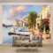 WYXWZ Papier Peint Panoramique Trompe l'oeil 3d Chambre Adulte Enfants Art Papier Peint Intissé Mural Moderne Toison Salon Chambre à Coucherr Salle L 200cm x 140cm Maison au Bord de la Mer