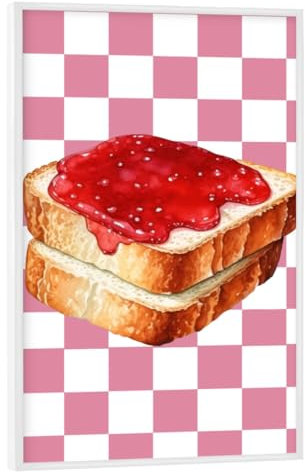 artboxONE Poster mit weißem Rahmen 60x40 cm Essen & Trinken Stack of Three Slices of Toast - Bild Toast