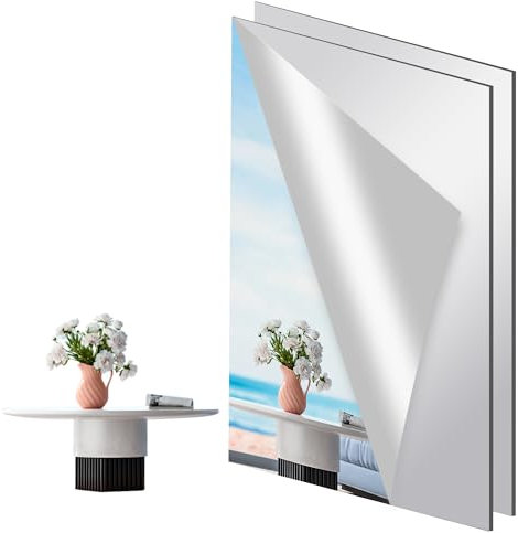 XiaoLidm 2 Stück 40 x 30 cm Selbstklebende Fliesenspiegel Spiegel zum Aufkleben, Flexibler Spiegelfolie klebespiegel, Acrylspiegel für Wände, Türen, Bäder und Schränke