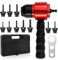 Rivet Nut Tool Automatic Riveter with M3 M4 M5 M6 M8 6-32'' 8-32'' 10-32'' 10-24'' 1/4-20'' Rivet Nuts Mandrel Heavy Duty Hand RIV Nut Gun Thread Setter Kit