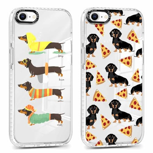 Xylota 2 Pièces Coque pour iPhone 16e/SE 4/SE 2025 6,1, Transparente Mignon Étui avec Animé Motif Chienx, Ultra Mince TPU Souple Silicone Housse Antichoc Protection Case Cover pour iPhone 16e