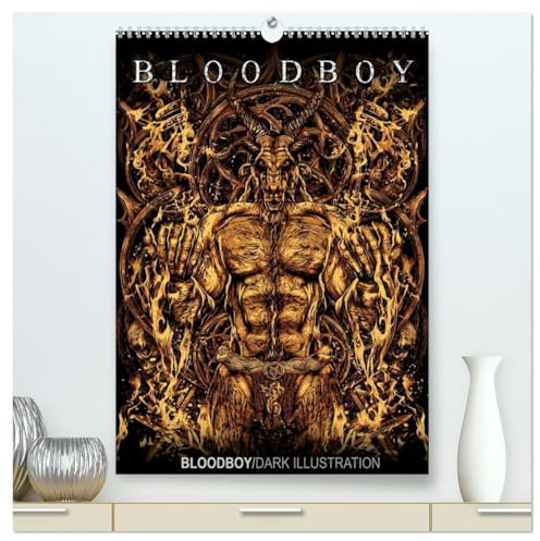 BLOODBOY/DARK ILLUSTRATION (hochwertiger Premium Wandkalender 2026 DIN A2 hoch), Kunstdruck in Hochglanz: Eine Auswahl an düsteren Horror-Illustrationen (CALVENDO Kunst)