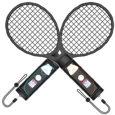 SHEAWA Tennisschläger Gamepad Zubehör für Switch 2 - Kompatibel mit Switch Sports & Motion Games, Grip Controllers für Joy-Con (Schwarz)