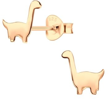 Monkimau Mädchen Ohrringe Brachiosaurus Dinosaur | Ohrstecker aus 925 Sterling Silber | Kinderohrringe hypoallergen