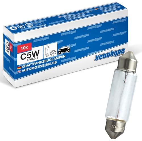 XENOHYPE 10x Premium Soffitte 6V 5W C5W SV8,5 36mm Kennzeichenbeleuchtung Motorrad Oldtimer Roller