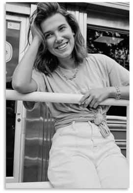 XuXueCC Schauspielerin Millie Bobby Brown Vintage-Poster, Superstar-Bild, Druck, Leinwand, Wandfarbe, Kunst, Dekor, moderne Wohnkunstwerke, Geschenkidee, ungerahmt, 30 x 45 cm