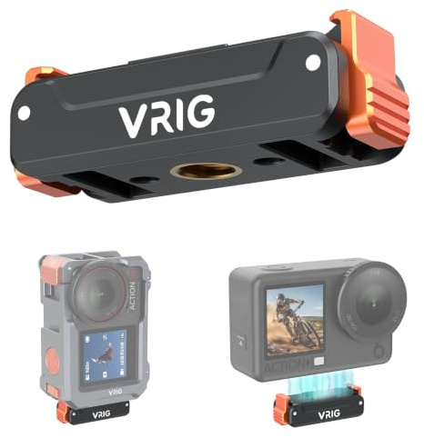 VRIG Schnellwechsel-Adapterhalterung für DJI Osmo Action 5 Pro/ 4/ Osmo 360 | Eignet Sich Auch für Action 6/ Osmo Nano, 1/4 Stativ Adapter, Magnetische Halterung Action Cam Zubehör (1/4 Gewinde Basis)