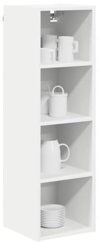 vidaXL Hängeschrank mit Speicher Weiß 30 x 29,5 x 100 cm Holzwerkstoff, Großzügiger Stauraum, Moderne Küchenschränke, robust, rechteckiges Design, clevere Innenorganisation
