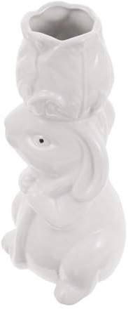 Ipetboom Vaso in Ceramica con Coniglio Contenitore Decorativo per Fiori con Collo Stretto come Vaso da Scrivania per Ufficio Centrotavola Pasquale e Decorazione Casa