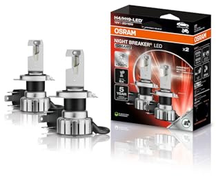 Osram NIGHT BREAKER LED SMART H4/H19; bis zu 330% mehr Helligkeit; 6000K, 12V, LED-Fern- und Abblendlicht mit Straßenzulassung; 2 Lampen