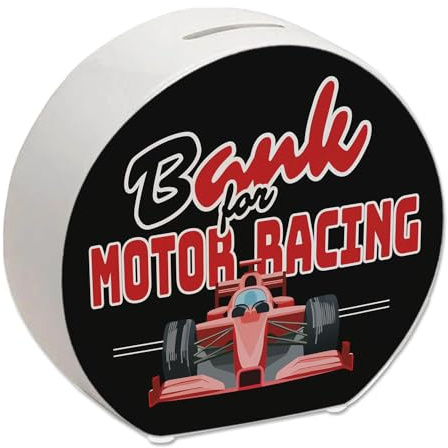 Sportwagen Spardose mit Spruch: Bank for Motor Racing Lustige Sparbüchse fürs Motorsport-Geschenk